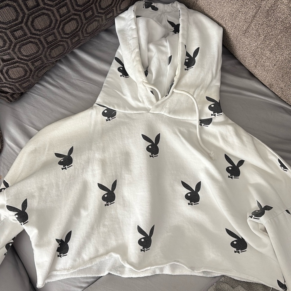 Playboy bunny hoodie (cropped)